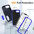 iPhone 17e / 16e Rugged PC + Silicone Phone Case with Holder - Dark Blue+Royal Blue