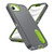 iPhone 17e / 16e Rugged PC + Silicone Phone Case with Holder - Grey+Fresh Green