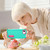 iPhone 17e / 16e Rugged PC + Silicone Phone Case with Holder - Light Green+Rose Red