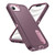 iPhone 17e / 16e Rugged PC + Silicone Phone Case with Holder - Purple+Pink