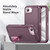 iPhone 17e / 16e Rugged PC + Silicone Phone Case with Holder - Purple+Pink
