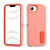 iPhone 17e / 16e Rugged PC + Silicone Phone Case with Holder - Transparent+Orange