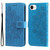 iPhone 17e / 16e Seven-petal Flowers Embossing Leather Phone Case - Blue