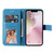 iPhone 17e / 16e Seven-petal Flowers Embossing Leather Phone Case - Blue