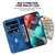 iPhone 17e / 16e Seven-shaped Embossed Leather Phone Case - Blue