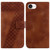 iPhone 17e / 16e Seven-shaped Embossed Leather Phone Case - Brown