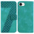 iPhone 17e / 16e Seven-shaped Embossed Leather Phone Case - Green