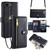 iPhone 17e / 16e Sheep Texture Cross-body Zipper Wallet Leather Phone Case - Black