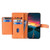 iPhone 17e / 16e Sheep Texture Cross-body Zipper Wallet Leather Phone Case - Orange