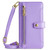 iPhone 17e / 16e Sheep Texture Cross-body Zipper Wallet Leather Phone Case - Purple