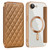 iPhone 17e / 16e Shield Magsafe RFID Anti-theft Rhombus Leather Phone Case - Brown