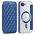 iPhone 17e / 16e Shield Magsafe RFID Anti-theft Rhombus Leather Phone Case - Dark Blue