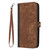 iPhone 17e / 16e Side Buckle Double Fold Hand Strap Leather Phone Case - Brown