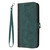 iPhone 17e / 16e Side Buckle Double Fold Hand Strap Leather Phone Case - Dark Green