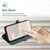 iPhone 17e / 16e Side Buckle Double Fold Hand Strap Leather Phone Case - Dark Green
