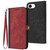 iPhone 17e / 16e Side Buckle Double Fold Hand Strap Leather Phone Case - Red