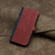 iPhone 17e / 16e Side Buckle Double Fold Hand Strap Leather Phone Case - Red