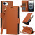 iPhone 17e / 16e Side Buckle RFID Anti-theft Leather Phone Case - Brown