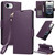 iPhone 17e / 16e Side Buckle RFID Anti-theft Leather Phone Case - Dark Purple