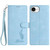 iPhone 17e / 16e Skin Feel Embossed Feather Leather Phone Case - Light Blue