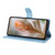 iPhone 17e / 16e Skin Feel Embossed Feather Leather Phone Case - Light Blue