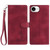 iPhone 17e / 16e Skin Feel Embossed Feather Leather Phone Case - Red
