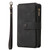 iPhone 17e / 16e Skin Feel Multi Card Slots Zipper Wallet Leather Phone Case - Black