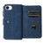 iPhone 17e / 16e Skin Feel Multi Card Slots Zipper Wallet Leather Phone Case - Blue