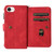 iPhone 17e / 16e Skin Feel Multi Card Slots Zipper Wallet Leather Phone Case - Red