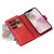 iPhone 17e / 16e Skin Feel Multi Card Slots Zipper Wallet Leather Phone Case - Red