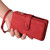 iPhone 17e / 16e Skin Feel Multi Card Slots Zipper Wallet Leather Phone Case - Red