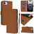 iPhone 17e / 16e Skin Feel Solid Color Leather Phone Case with Lanyard - Brown