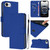 iPhone 17e / 16e Skin Feel Solid Color Leather Phone Case with Lanyard - Dark Blue