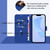 iPhone 17e / 16e Skin Feel Solid Color Leather Phone Case with Lanyard - Dark Blue
