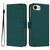 iPhone 17e / 16e Skin Feel Solid Color Leather Phone Case with Lanyard - Dark Green