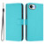 iPhone 17e / 16e Skin Feel Solid Color Leather Phone Case with Lanyard - Lake Blue