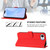 iPhone 17e / 16e Skin Feel Solid Color Leather Phone Case with Lanyard - Red