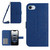 iPhone 17e / 16e Skin Feel Sun Flower Embossed Flip Leather Phone Case with Lanyard - Dark Blue