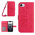 iPhone 17e / 16e Skin Feel Sun Flower Embossed Flip Leather Phone Case with Lanyard - Rose Red