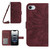 iPhone 17e / 16e Skin Feel Sun Flower Embossed Flip Leather Phone Case with Lanyard - Wine Red