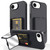 iPhone 17e / 16e Skin Feel TPU Hidden Mirror Card Bag Phone Case with Stand - Black