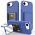 iPhone 17e / 16e Skin Feel TPU Hidden Mirror Card Bag Phone Case with Stand - Blue