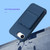 iPhone 17e / 16e Skin Feel TPU Hidden Mirror Card Bag Phone Case with Stand - Blue