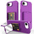 iPhone 17e / 16e Skin Feel TPU Hidden Mirror Card Bag Phone Case with Stand - Dark Purple
