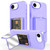 iPhone 17e / 16e Skin Feel TPU Hidden Mirror Card Bag Phone Case with Stand - Light Purple