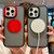 iPhone 17e / 16e Skin-feel Two-color Edge Strips 360 MagSafe Holder Phone Case - Black