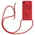 iPhone 17e / 16e Sliding Camshield Magnetic Card Holder Silicone Phone Case with Lanyard - Red