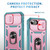 iPhone 17e / 16e Sliding Camshield TPU + PC Phone Case with Holder - Pink+Green