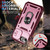 iPhone 17e / 16e Sliding Camshield TPU + PC Phone Case with Holder - Pink+Rose Red