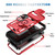iPhone 17e / 16e Sliding Camshield TPU + PC Phone Case with Holder - Red+Black